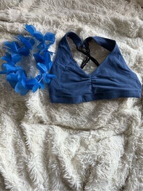 Navy Blue Women's Bralette - xs/s - backless cute !! + blue head crown